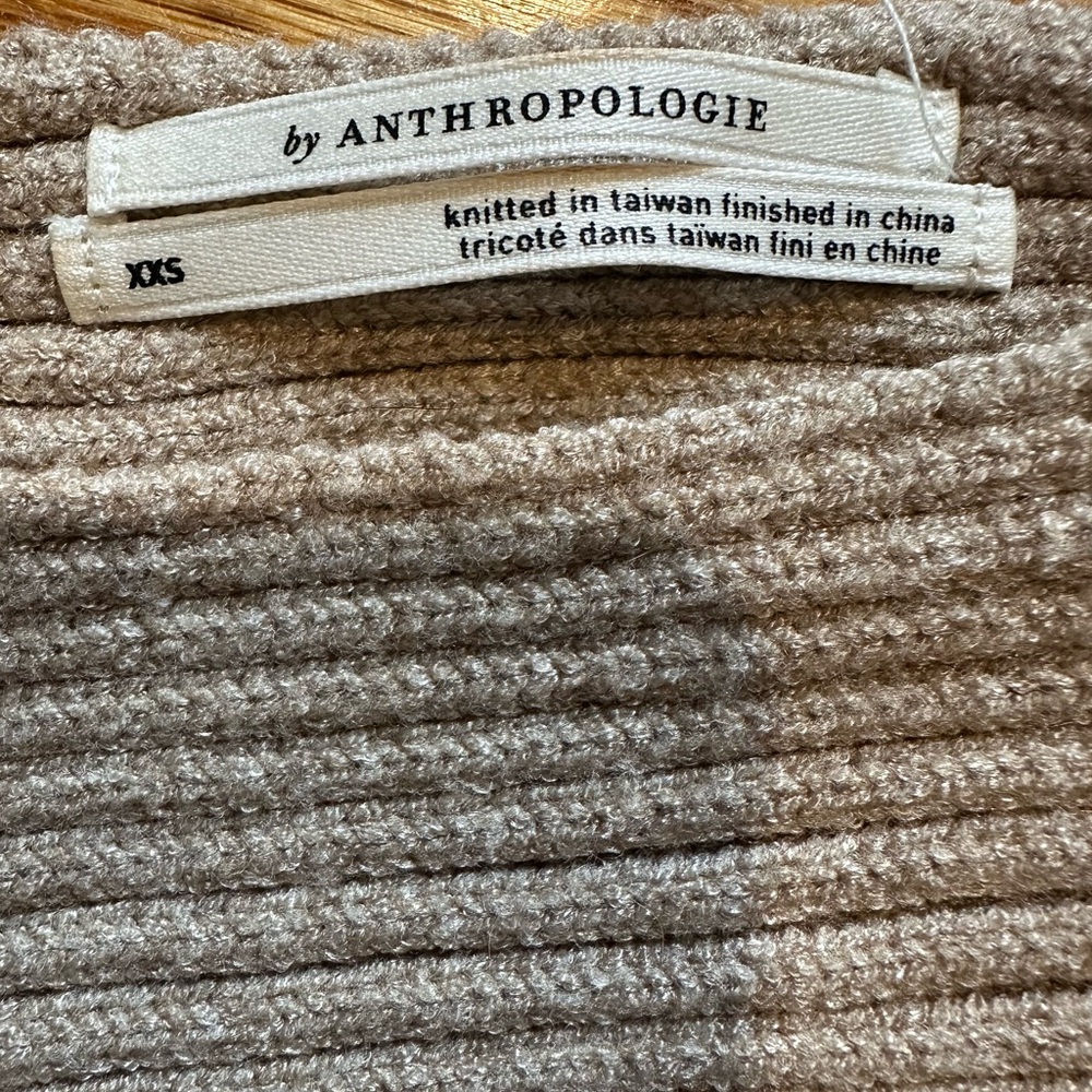 By Anthropologie Ribbed Pullover Sweater Neutral XXS - Picture 6 of 6